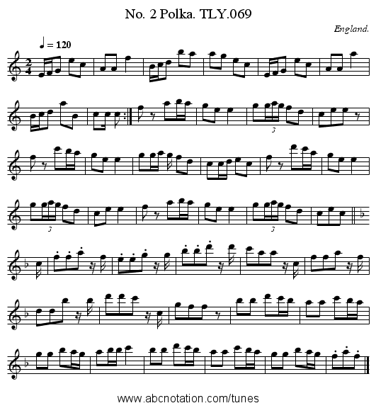 No. 2 Polka. TLY.069 - staff notation