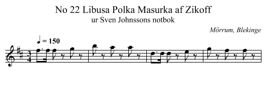 No 22 Libusa Polka Masurka af Zikoff - staff notation