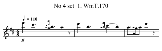 No 4 set  1. WmT.170 - staff notation