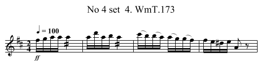 No 4 set  4. WmT.173 - staff notation