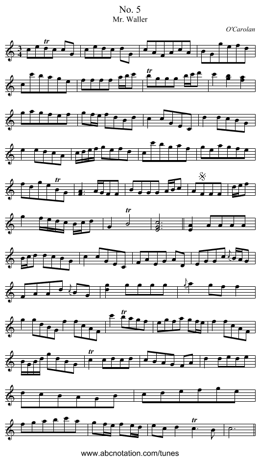 No. 5 - staff notation