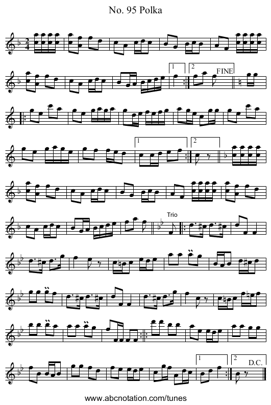 No. 95 Polka - staff notation