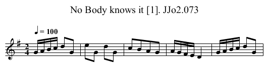 No Body knows it [1]. JJo2.073 - staff notation