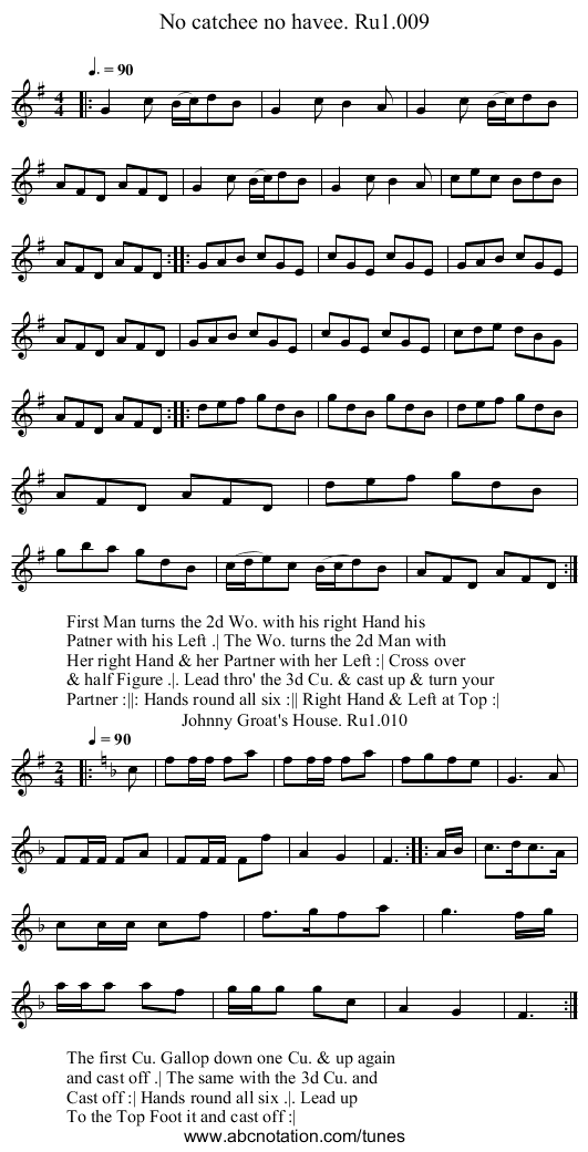 No catchee no havee. Ru1.009 - staff notation