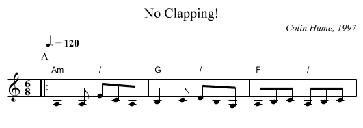 No Clapping! - staff notation