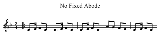 No Fixed Abode - staff notation