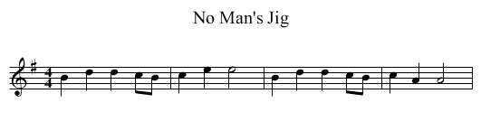 No Man's Jig - staff notation