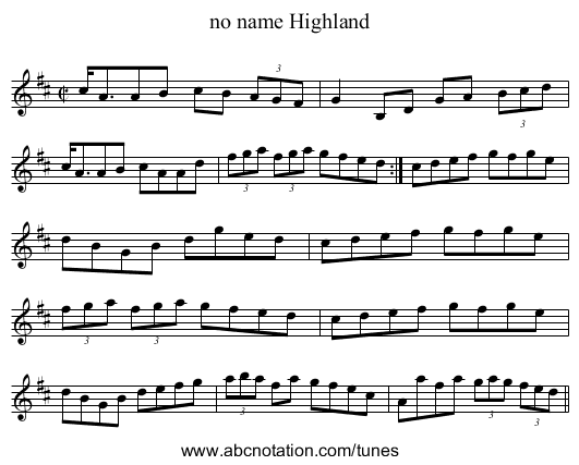 no name Highland - staff notation