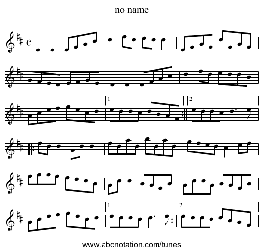 no name - staff notation