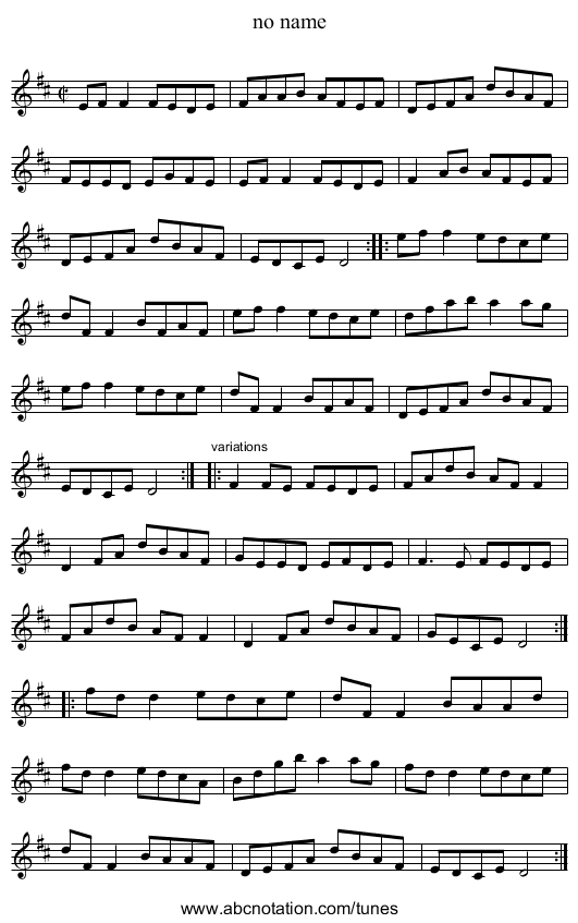 no name - staff notation