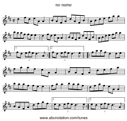 no name - staff notation