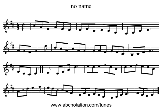 no name - staff notation