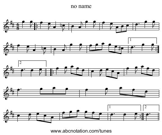 no name - staff notation
