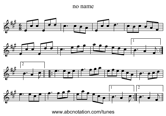no name - staff notation