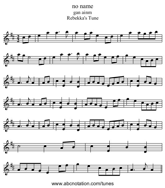no name - staff notation