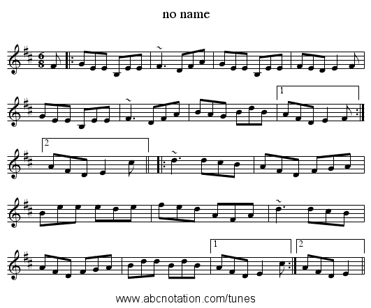 no name - staff notation