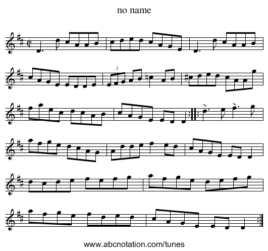 no name - staff notation