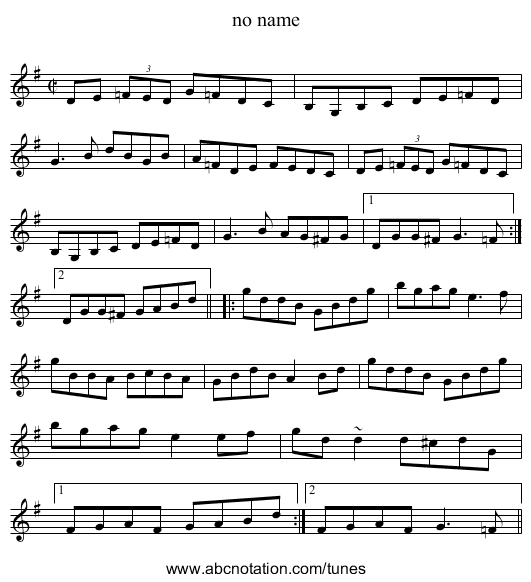 no name - staff notation
