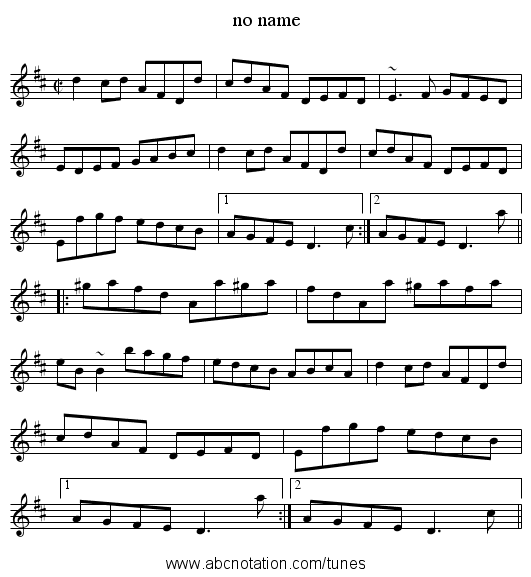 no name - staff notation