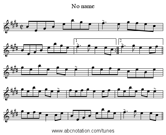 No name - staff notation