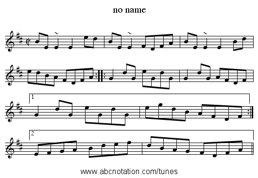 no name - staff notation