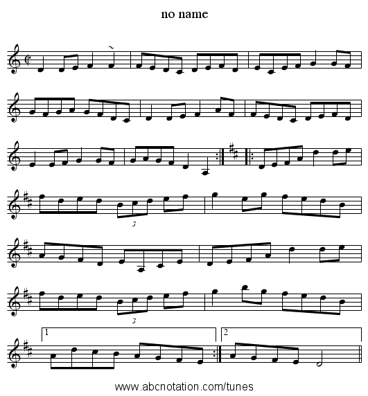 no name - staff notation