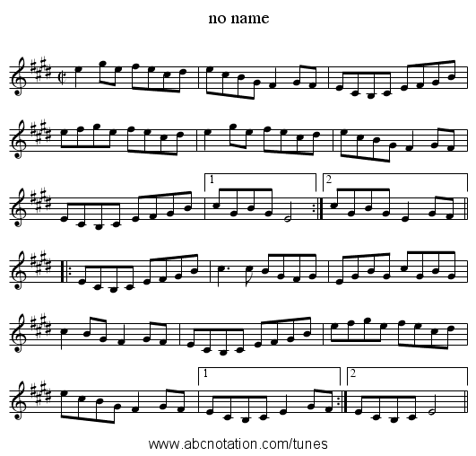 no name - staff notation