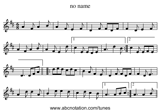 no name - staff notation