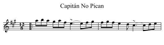 No Pican, Capitán - staff notation