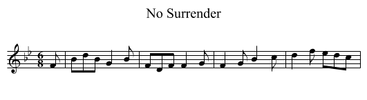 No Surrender - staff notation