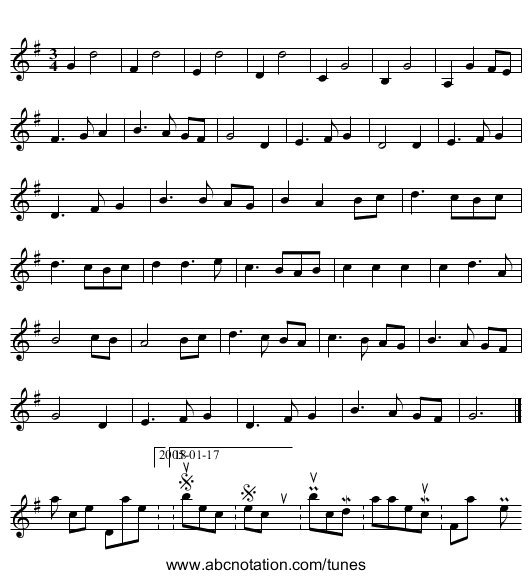 [no title given] - staff notation