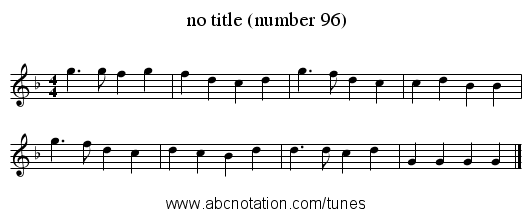 no title (number 96) - staff notation