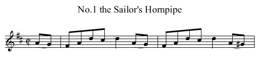 No.1 the Sailor's Hornpipe - staff notation