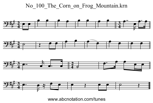No_100_The_Corn_on_Frog_Mountain.krn - staff notation