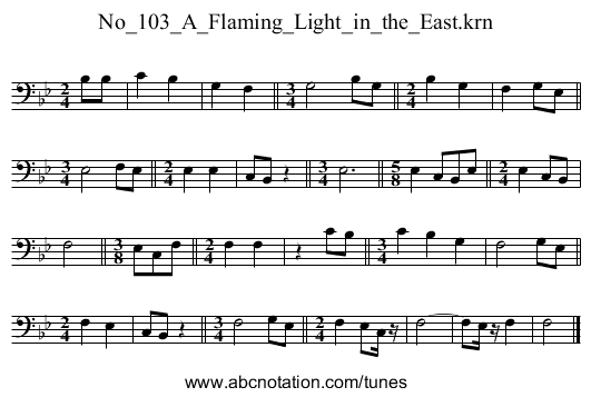 No_103_A_Flaming_Light_in_the_East.krn - staff notation