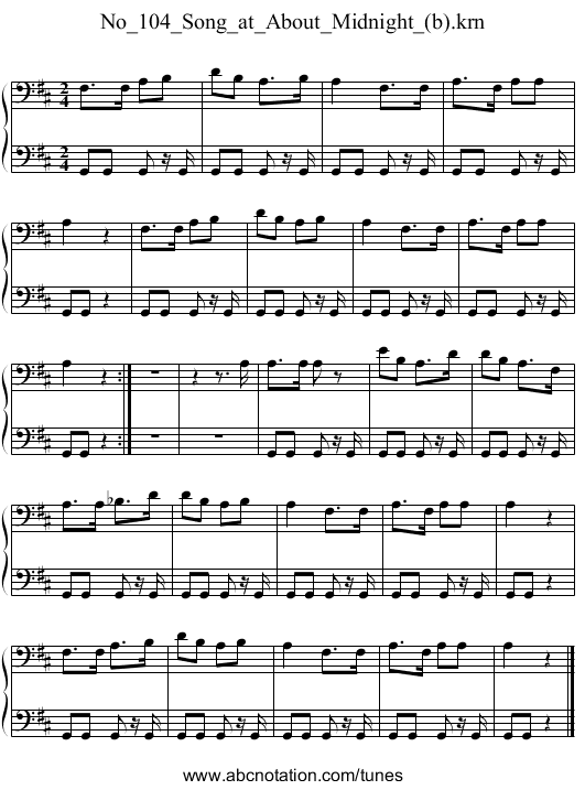 No_104_Song_at_About_Midnight_(b).krn - staff notation