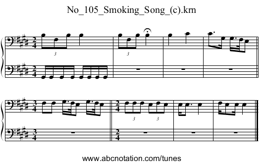 No_105_Smoking_Song_(c).krn - staff notation