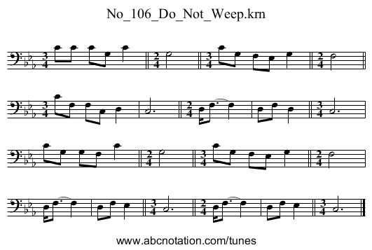 No_106_Do_Not_Weep.krn - staff notation