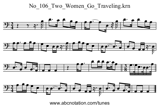 No_106_Two_Women_Go_Traveling.krn - staff notation