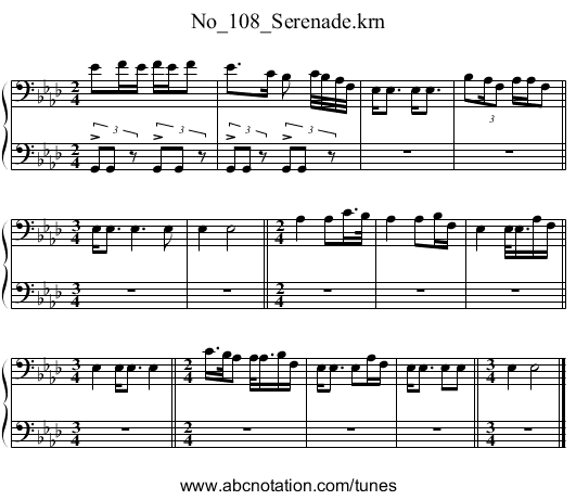 No_108_Serenade.krn - staff notation
