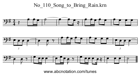No_110_Song_to_Bring_Rain.krn - staff notation