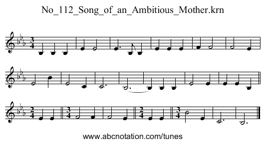 No_112_Song_of_an_Ambitious_Mother.krn - staff notation