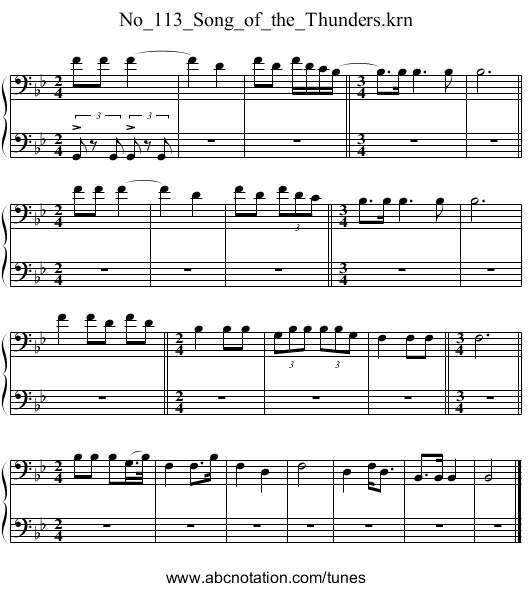 No_113_Song_of_the_Thunders.krn - staff notation