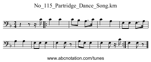 No_115_Partridge_Dance_Song.krn - staff notation