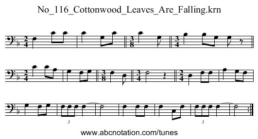 No_116_Cottonwood_Leaves_Are_Falling.krn - staff notation