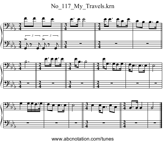 No_117_My_Travels.krn - staff notation