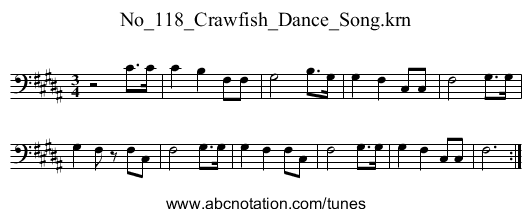 No_118_Crawfish_Dance_Song.krn - staff notation