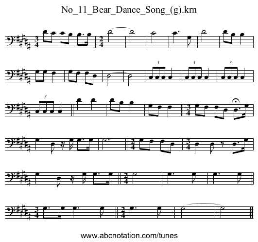 No_11_Bear_Dance_Song_(g).krn - staff notation