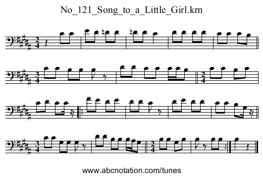 No_121_Song_to_a_Little_Girl.krn - staff notation