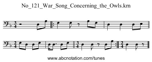 No_121_War_Song_Concerning_the_Owls.krn - staff notation